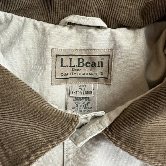 L.L. Bean Cream and Brown Military Field Jacket - Picture 3 of 11